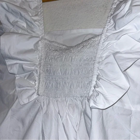 Ganni White Ruffle Sleeve Top - Picture 10 of 15